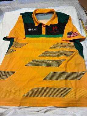 BLK Lomaiviti Rugby USA Men's Performance Polo Shirt Jersey Size 3XL